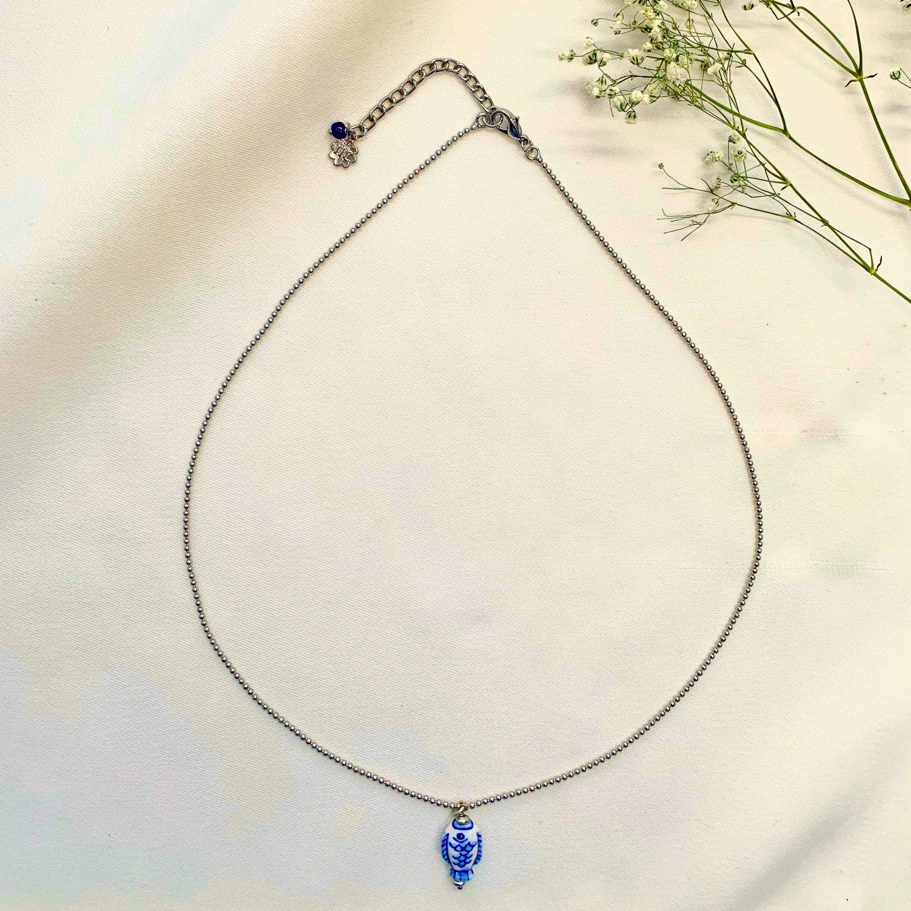Three Layered Silver Necklace ,Stacked Necklaces ,Blue Layered Necklac –  JewelryByTm